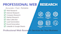 do manual web research, company research and data collection