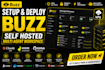 setup deploy buzz self hosted multi agent workspace claude code goose github vps