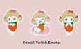 draw custom cute kawaii twitch emotes and sub badges