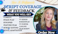 provide script coverage,  feedback, notes analysis  for your pilot or screenplay