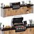 design outdoor kitchen BBQ patio with photorealistic 3d rendering