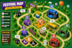 design 3d isometric map event map festival map illustrated map, fantasy map