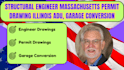 structural engineer massachusetts permit drawing illinois adu, garage conversion