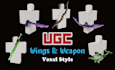 create voxel style roblox ugc wings and weapon accessories