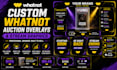 create custom whatnot auction overlays and stream graphics