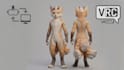 do custom furry vrchat avatar fursona vr character vtuber avatar with expression