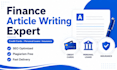 write credit card, loan and insurance articles