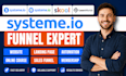 setup systeme io learnworlds skool landing page systeme io online course website