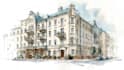 draw architectural hand drawn sketches