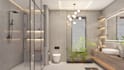 do realistic 3d interior rendering for kitchen bath room