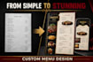 design a professional digital restaurant menu with qr code