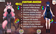 design custom furry avatar, fursona 3d model and vrchat character