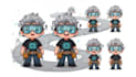 draw kawaii chibi worker mascot character with your profession