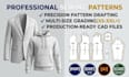 create digital clothing sewing patterns, and cad pattern grading in pdf and dxf