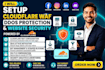 setup cloudflare waf ddos protection and website security