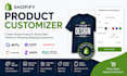setup shopify product customizer qikify easify kickflip customily zepto infinite