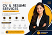 create a modern CV and resume design
