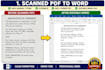 type scanned PDF, handwritten notes into word or excel with full accuracy
