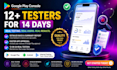 provide 12 testers 20 testers closed testing mobile app testing 12 testers