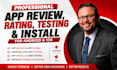 do app review, app rating, app testing and app install for android ios