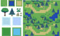 create rpg maker pixel art tileset, pixel game background, tilemap and game map