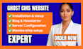 build ghost cms website setup ghost blog customize ghost theme ghost newsletter