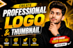 design a modern professional logo and youtube thumbnail