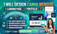 design canva website landing page portfolio business canva website design