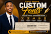 create a custom handwritten font, typography logo for your brand