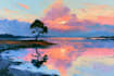 paint landscape in oil painting