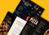create a premium restaurant menu, fine dining and hotel menu