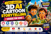 make high quality 3d ai cartoon storytelling animations
