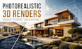 create 3d interior exterior architectural design and rendering