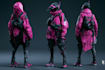 cyberpunk hacker character art