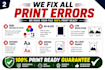 fix print files and prepare print ready PDF with cmyk bleed