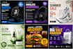 design facebook ad creatives, ecommerce banners and social media posts