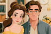 create sweet disney style portrait for anniversary gift