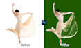 do feather masking, background removal and natural shadow