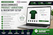 set up woocommerce product variations, attributes, and inventory tracking