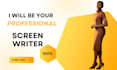 write movie script, screenwriting, feature film script, screenplay, TV script