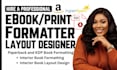 format your interior book, KDP paperback formatting and ebook layout design