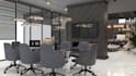 architectural renovate property, office interior, 3d rendering, commercial space