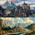 illustrate environments, landscapes, board game, concept art