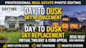 do real estate photo editing day to dusk virtual twilight and sky replacement