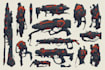 illustrate a scifi unique weapons illustration