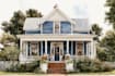 digital watercolor house portrait