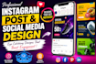 desing eye catching intagram posts and social media graphics