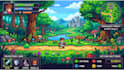 design pixel art UI, hud, icons and game interface
