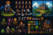 create pixel art character game sprite sheet pixel animation for indie game rpg