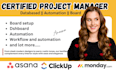 setup clickup project management asana monday crm setup ai workflow monday board